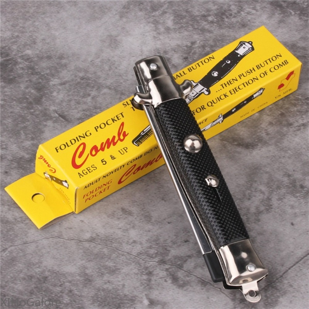 Men'S Grooming Barbershop - Travel Essential Folding Spring Comb Portable