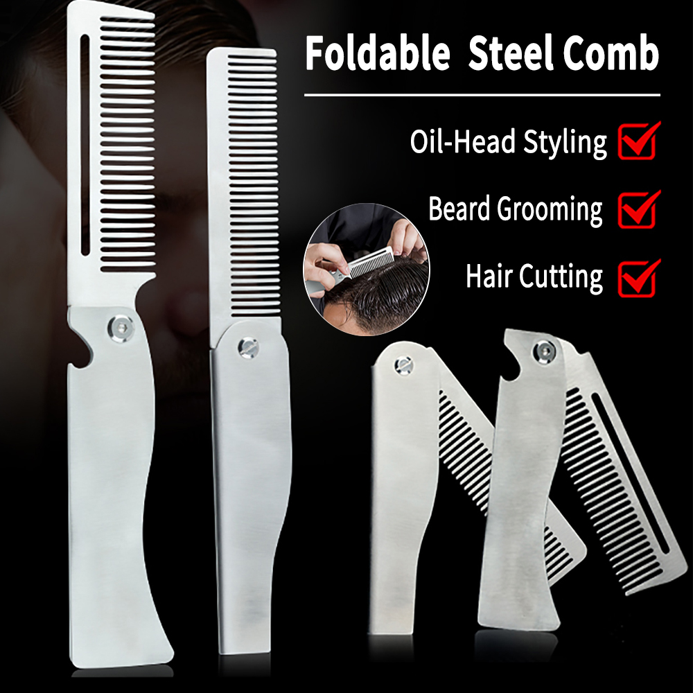 Men'S Grooming Oil - New Type 1/2PCS Portable Steel Combs