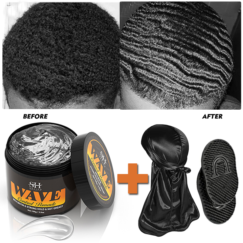 Pomade Hair Clay - 360 Wavy Frizz Control Gel Strong