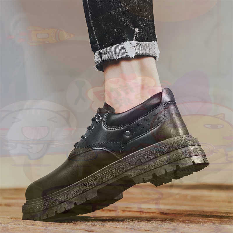 Men'S Grooming Salon Sky - Dark Natural Leather Fashion Trainers Tennis