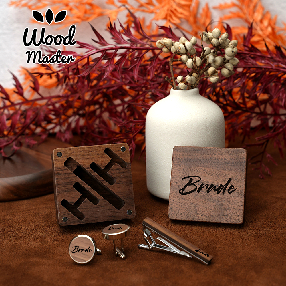 Mens Grooming Box - Custom Engraved Wooden Groom Accessories Set
