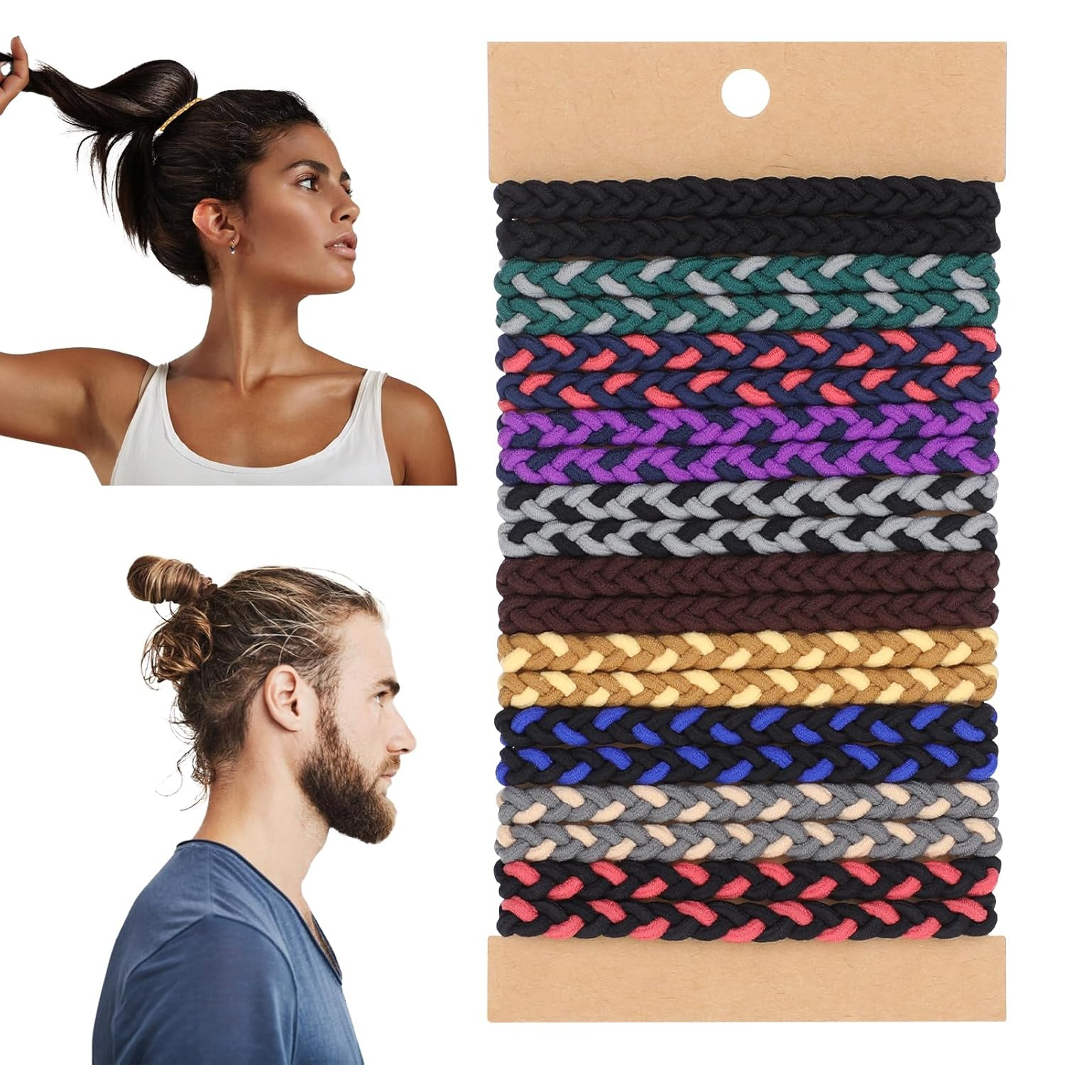 Men'S Grooming Tape - 10pcs Boho Hair Ties Bracelets No-Damage