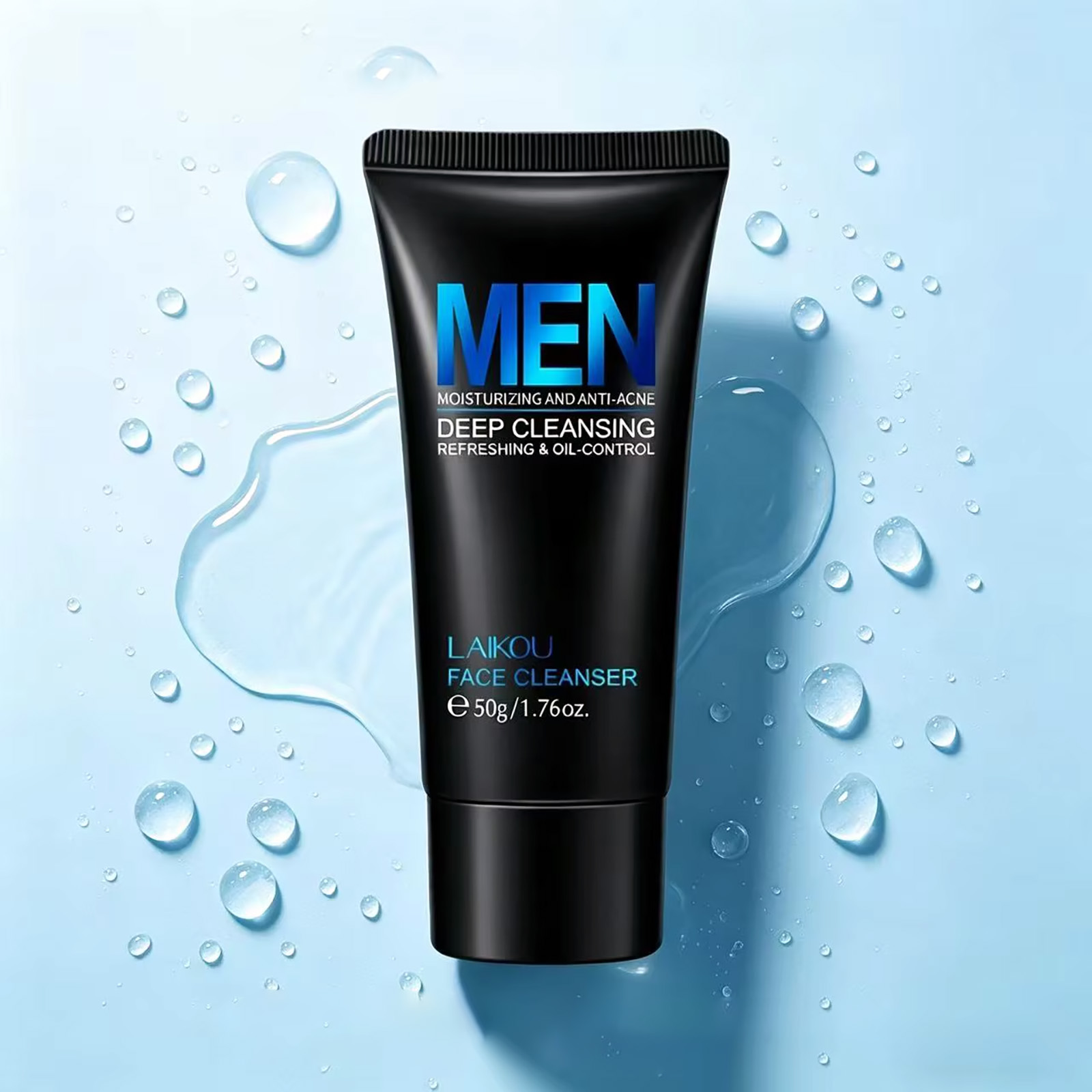 Face Wash Mens - LAIKOU Men Facial Cleanser 50g Oil