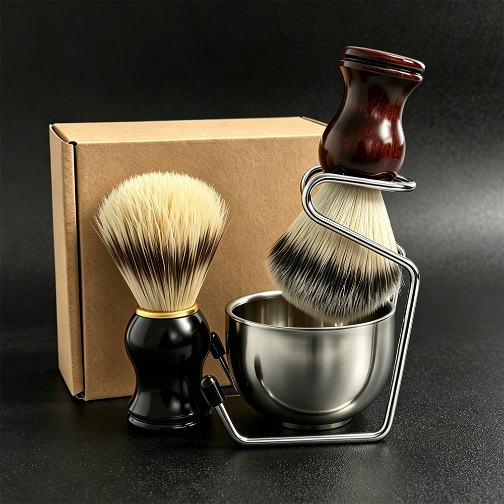 Men'S Grooming Barbershop - Black Gold Ring Shaving Brush Soft