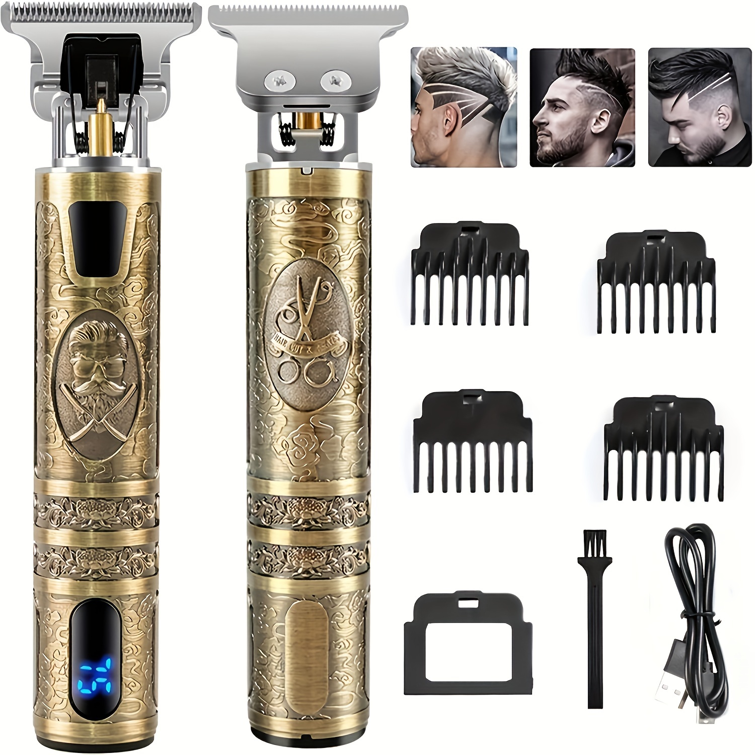Men'S Grooming Oil - Electric Hair Clipper With LCD Display
