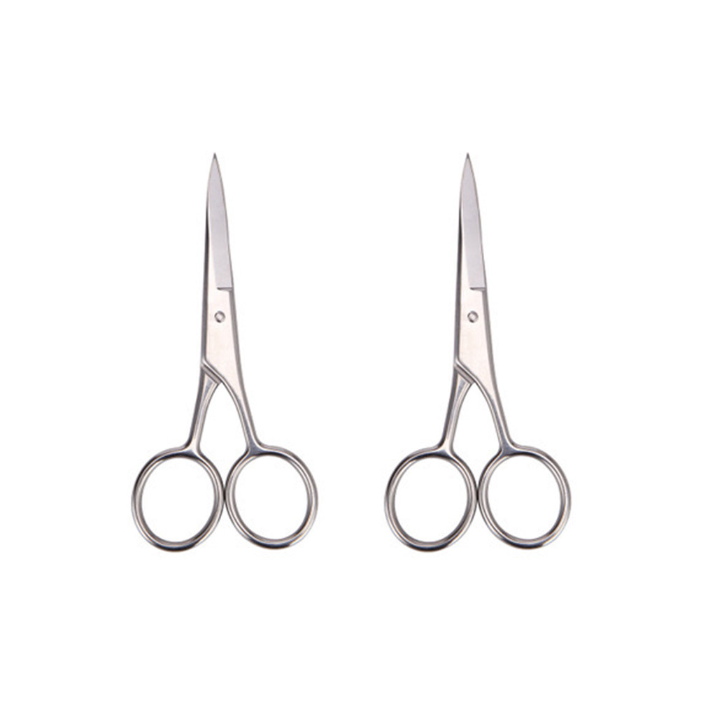 Men'S Grooming Barbershop - 2Pcs Stainless Steel Beard Trimming Scissors