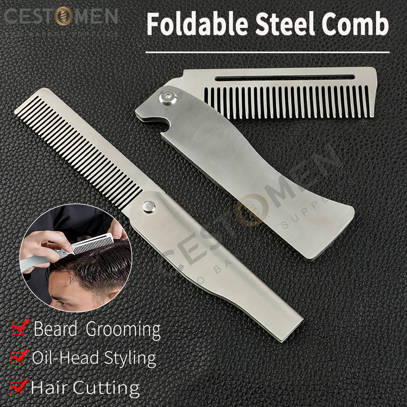 Men'S Grooming Oil - New Type1/2PCS Portable Steel Combs Folding