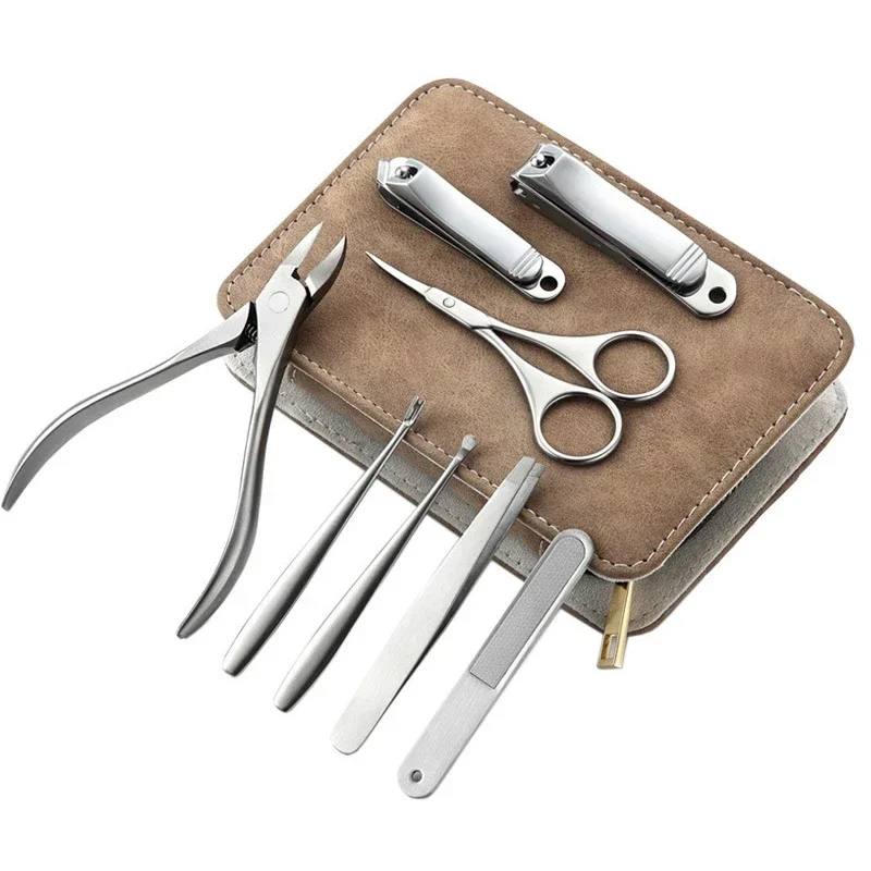 Mens Grooming Box - 8/12pcs Professional Manicure Kit Stainless Steel