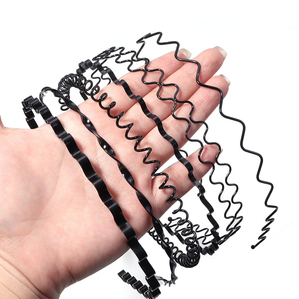 Men'S Grooming Tape - 6pcs Fashion Metal Hair Band Black