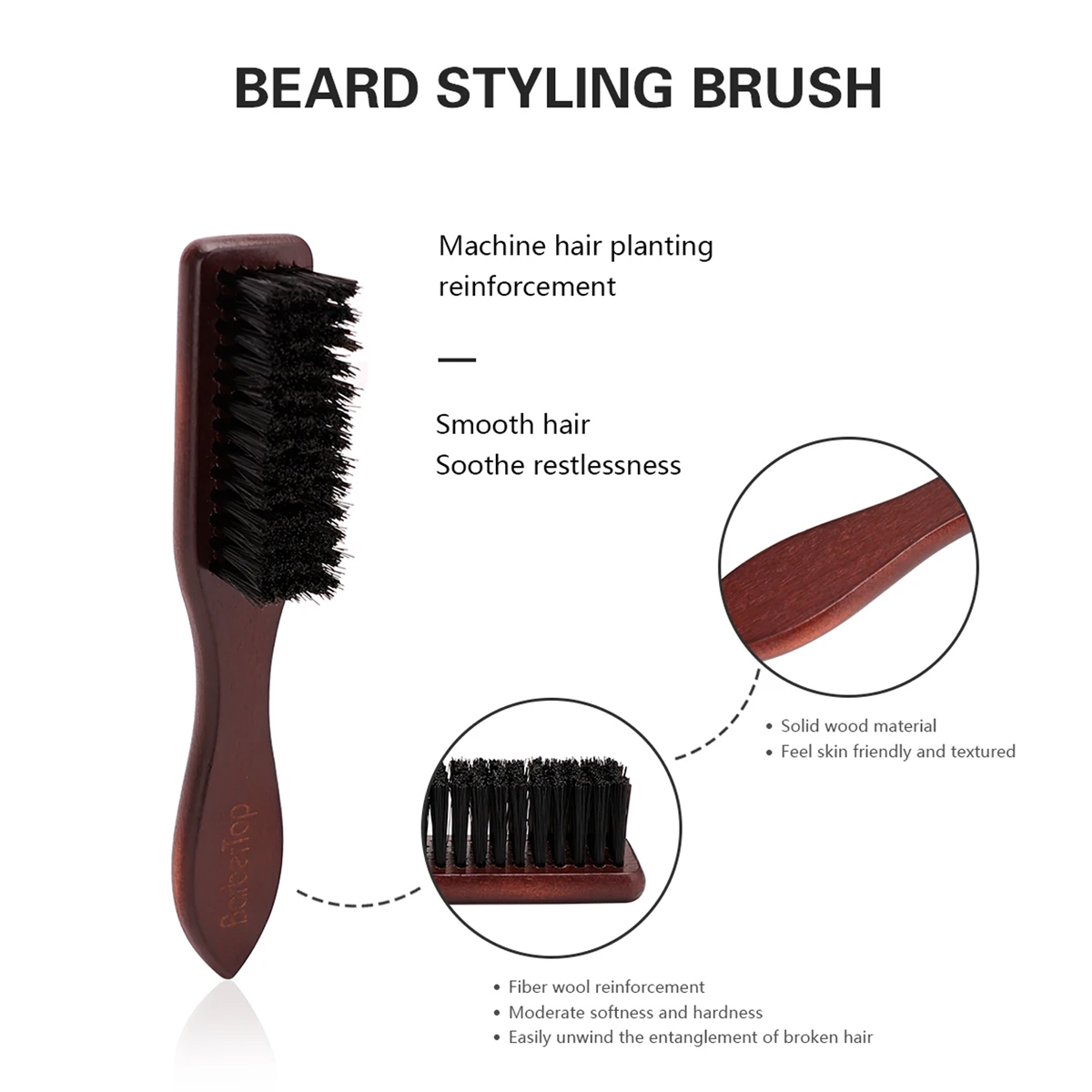 Barbershop Wooden Handle Boar  - Grooming Men'S Hair recension och pris