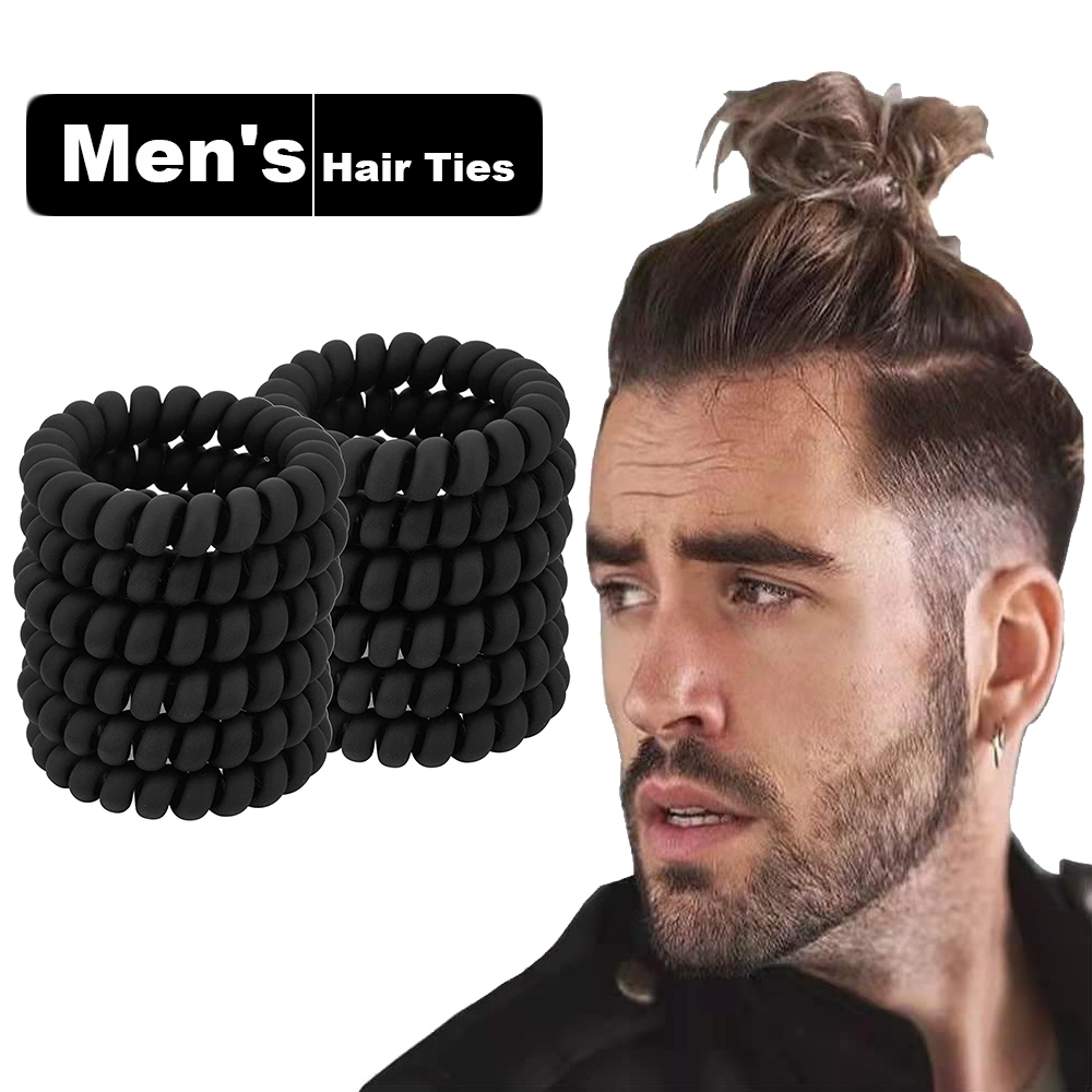 Black Spiral Hair Ties Matte E - Men'S Grooming Tape recension och pris