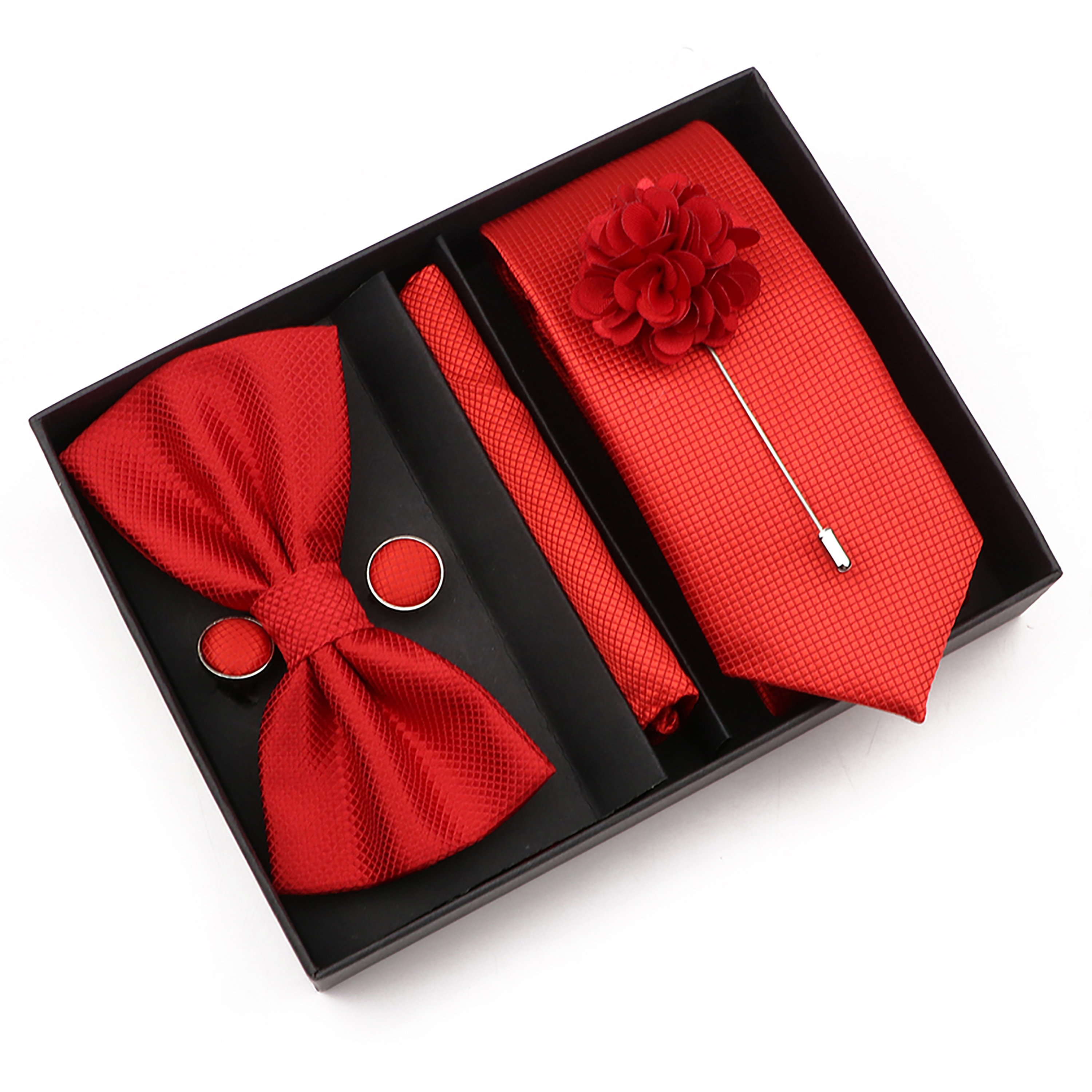 New Style Tie Set Solid Color  - Mens Grooming Box recension och pris