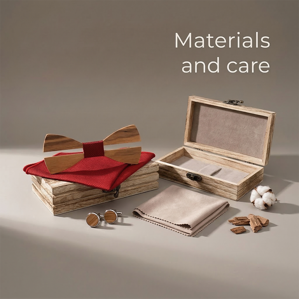 Mens Wooden Bowtie Set Minimal - Mens Grooming Box recension och pris