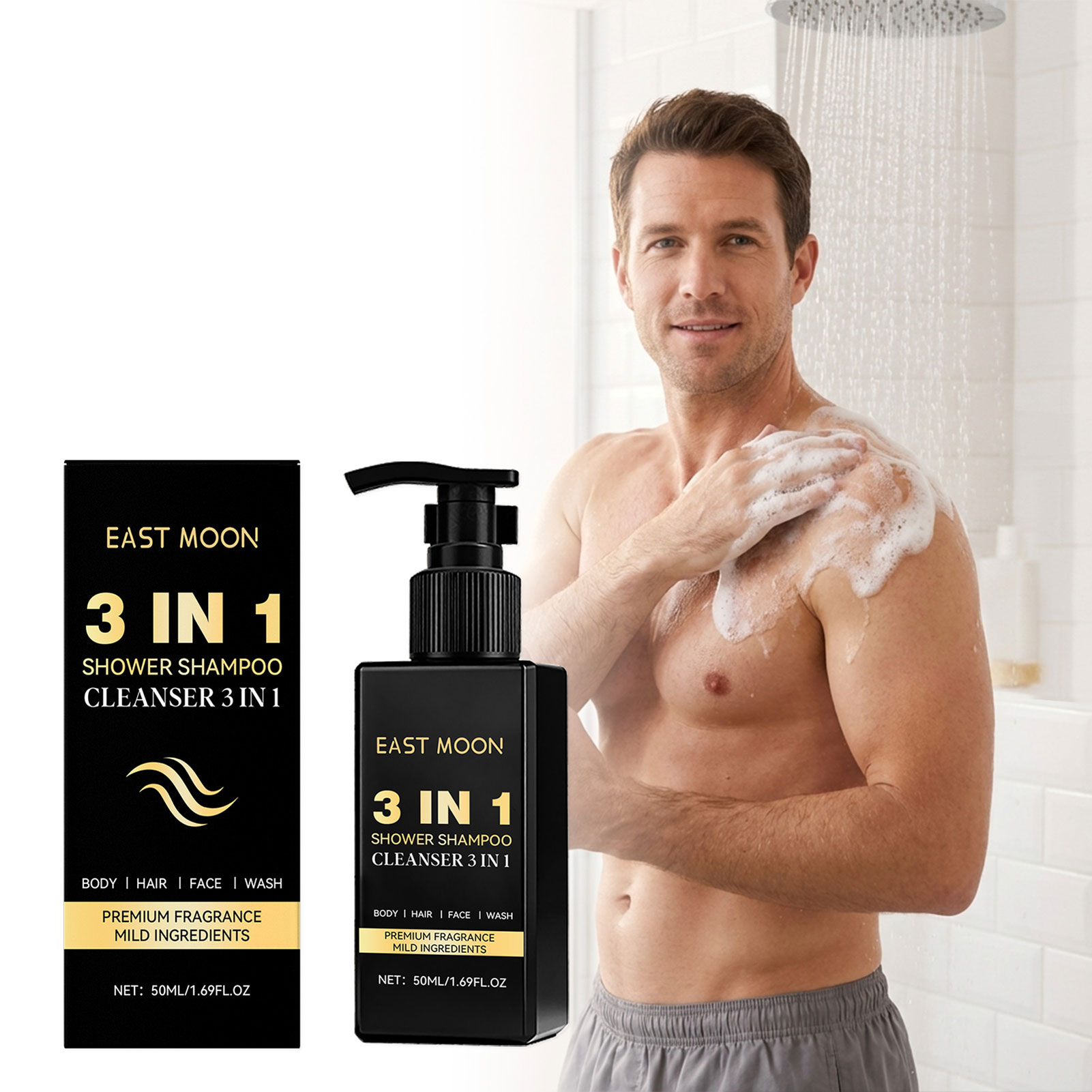 50ml 3 In 1 Shampoo Face Clean - Face Wash Mens recension och pris