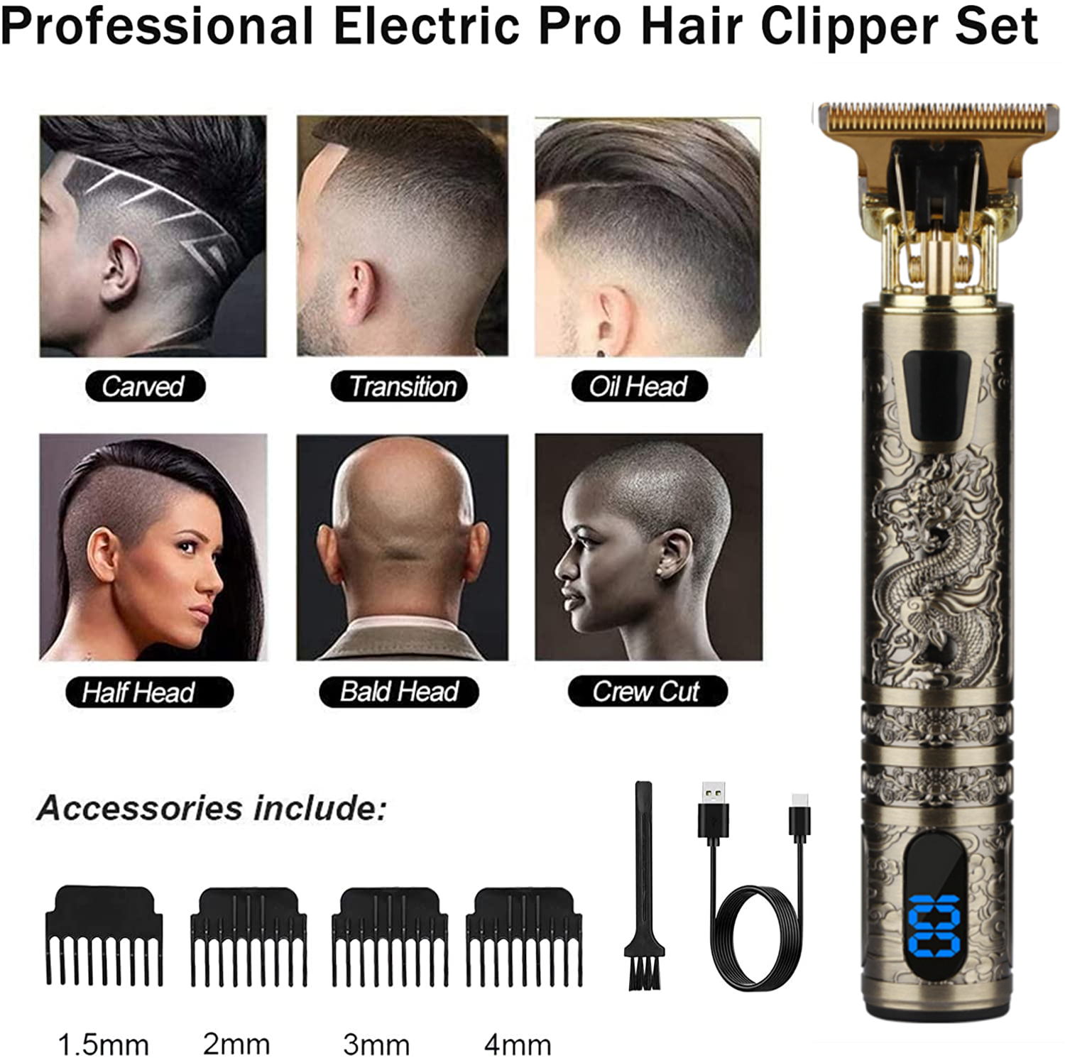 T9 LCD Electric Hairdresser Oi - Men'S Grooming Oil recension och pris