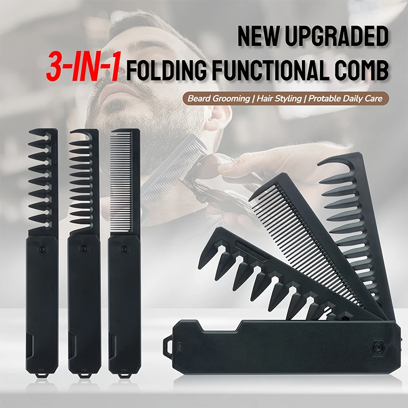 3-in-1 Folding Beard Comb for  - Mens Grooming Box recension och pris