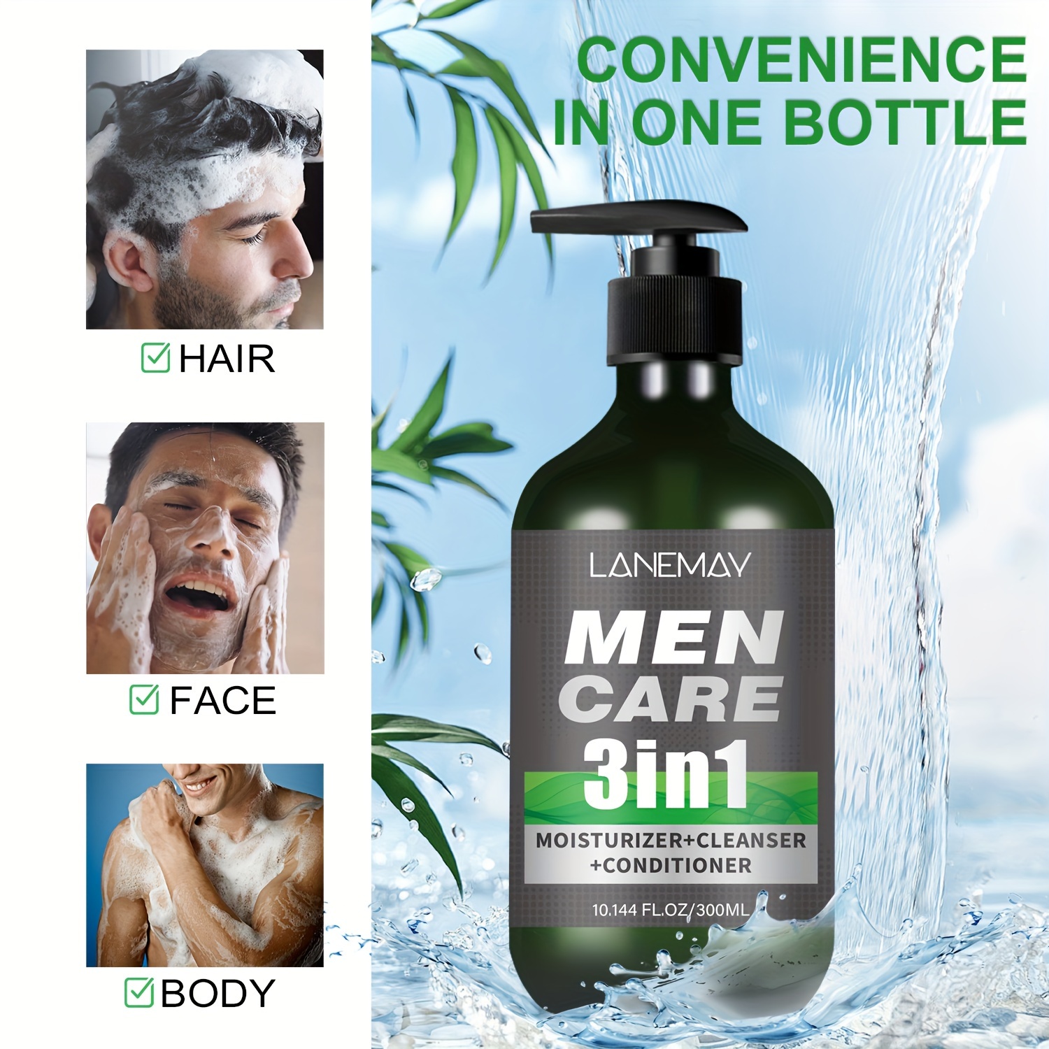 Men 3-in-1 Body,Hair and Face  - Face Wash Mens recension och pris
