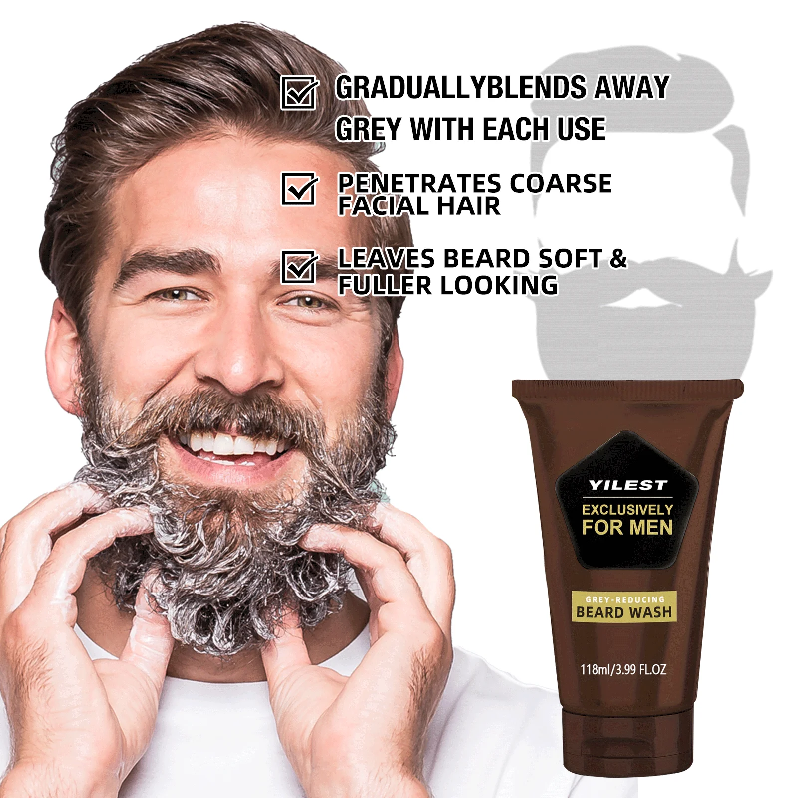 1-3pcs Men's Beard Black Dye D - Face Wash Mens recension och pris