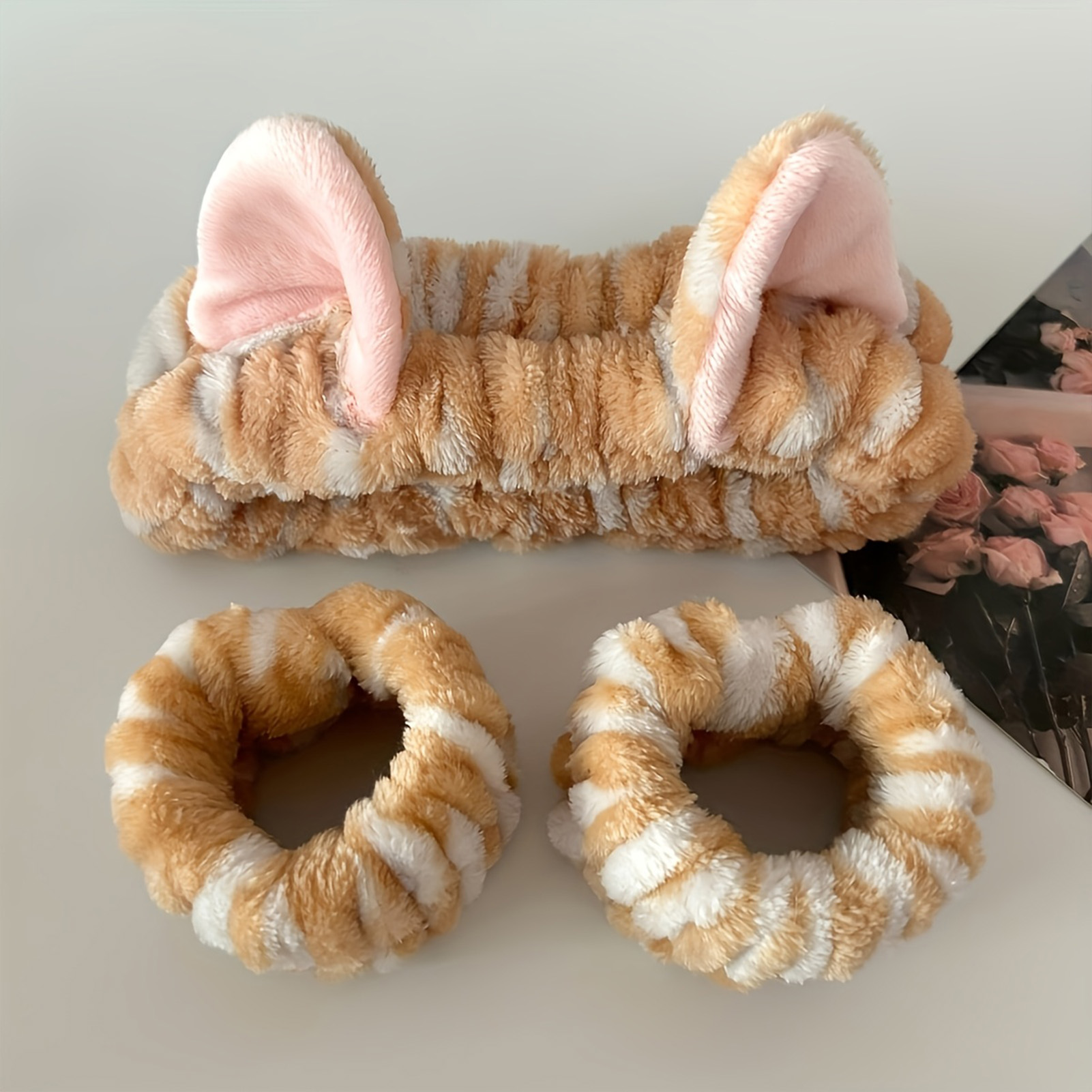 Cute Cat Ears Headband And Wri - Face Wash Mens recension och pris