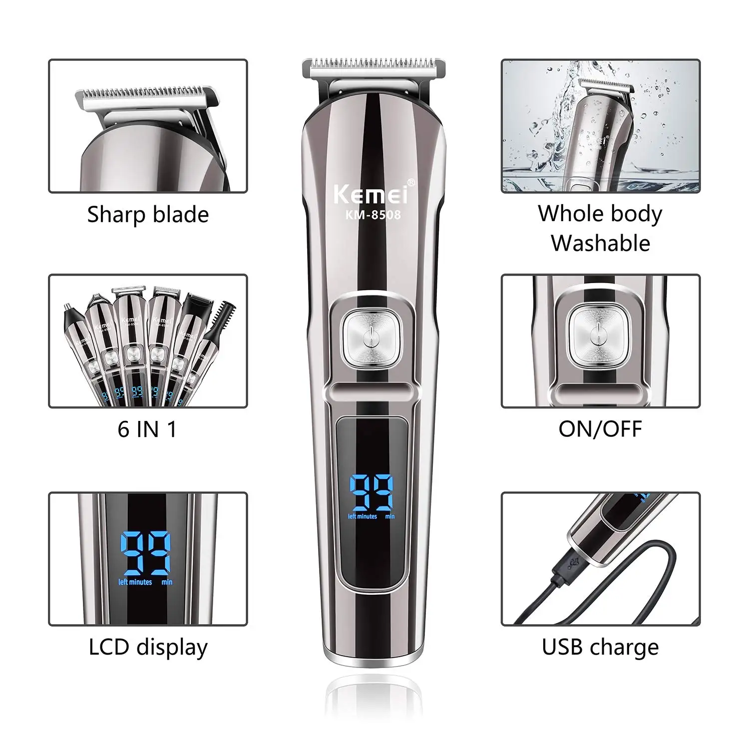 Kemei Professional Multifuncti - Mens Grooming Box recension och pris