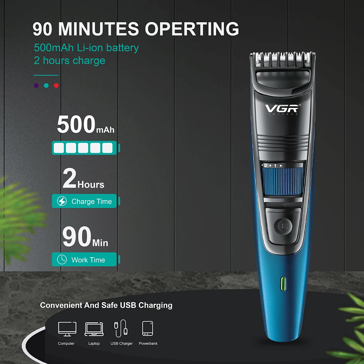 VGR 0.5-10mm Adjustable Beard  - Face Wash Mens recension och pris
